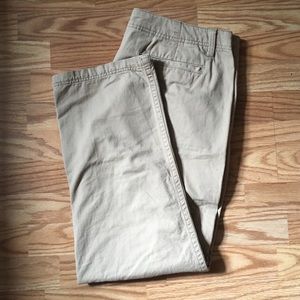 Relaxed straight khaki pants